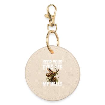 King Python Snakes Lover Terrarium Python - Round Keyring - oyster - Front