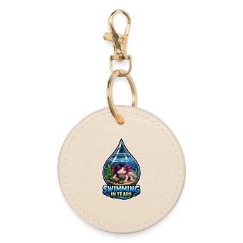 Axolotl lover, Cute Axolotl, Funny - Round Keyring - oyster - Front