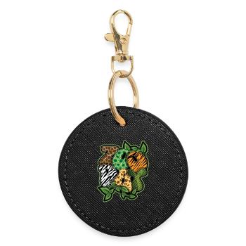 Safari Animals Zoo Party Jungle Zoo Birthday - Round Keyring - black - Front