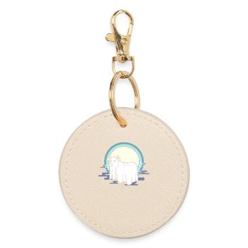 Moon cow at the fog bow - Round Keyring - oyster - Front