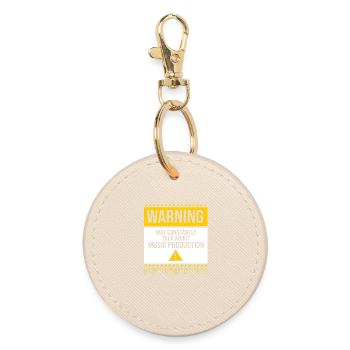 Keyboard DJ Djing Label - Round Keyring - oyster - Front
