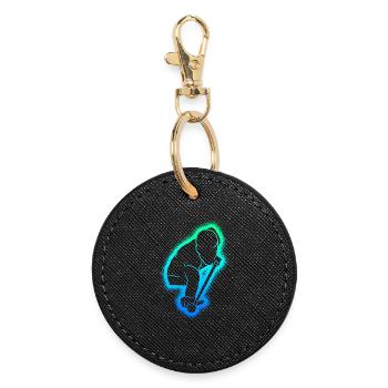 Billiards Pool Men's Kids Boys Snooker - Round Keyring - black - Front