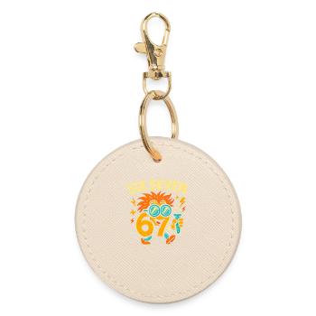 Six Seven 67 Idée de cadeau pour nerds sur l’humour scientifique - Porte-clés rond - huître - Devant