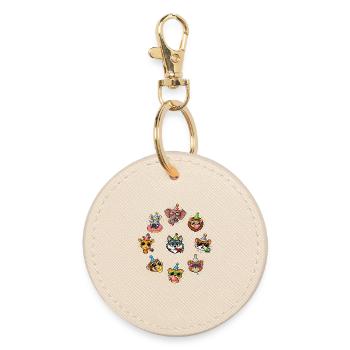 Animals Zoo Party Jungle Zoo Birthday Party - Round Keyring - oyster - Front