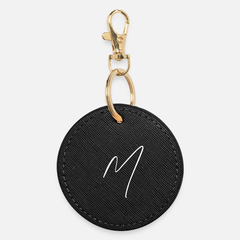 m - Round Keyring - black