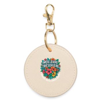 Métier Meilleur Trésorière Fleurs - Porte-clés rond - huître - Devant