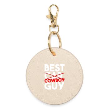 Bester Cowboy-Typ lustiger Western-Slogan - Runder Schlüsselanhänger - Auster - Vorne