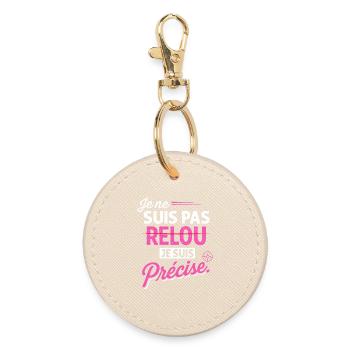Je ne suis pas relou je suis précise - Humour - Porte-clés rond - huître - Devant