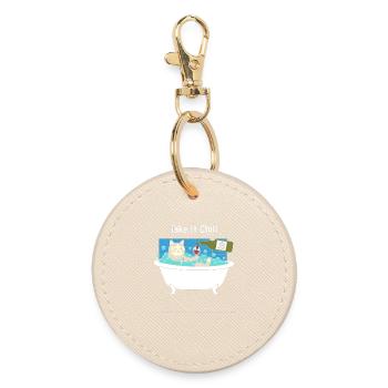 Take It Chill Katzbad - Round Keyring - oyster - Front