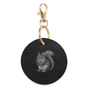 Eichhörnchen - Runder Schlüsselanhänger - Schwarz - Vorne