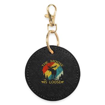 L’orignal est une faune rétro vintage libre - Porte-clés rond - noir - Devant
