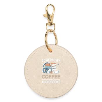 Propulsé par Coffee et Livres Audio, Spruch Hörbücher - Porte-clés rond - huître - Devant
