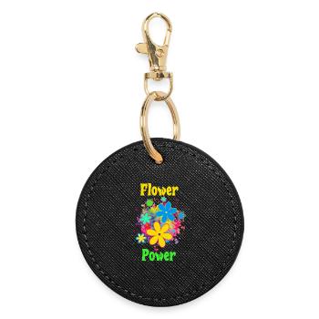 Le pouvoir des fleurs - Porte-clés rond - noir - Devant