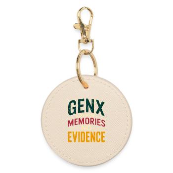GenX Memories – No Evidence - Round Keyring - oyster - Front