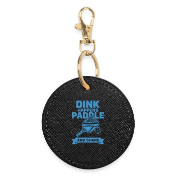 Le Pickleball Dink se fait en paddle et en étincelle drôle - Porte-clés rond - noir - Devant