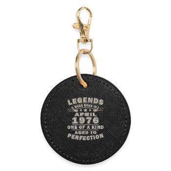 Birthday present April 1976 - Round Keyring - black - Front