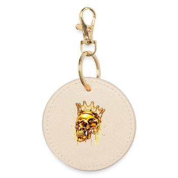 Golden Melting Skull Crown - Round Keyring - oyster - Front