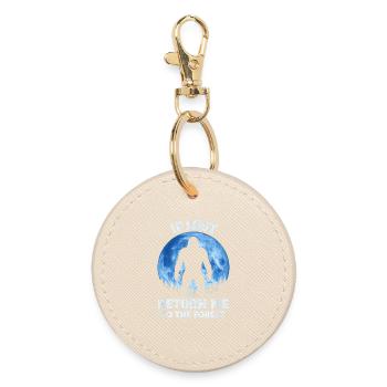 Bigfoot Sasquatch Yeti Cryptid Creatures Big Foot - Round Keyring - oyster - Front