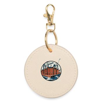 Hamburg Port Speicherstadt - Round Keyring - oyster - Front