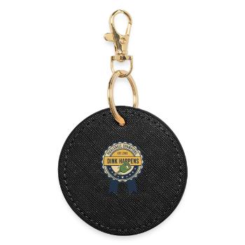 Joueur drôle de pickleball Dink Happens Champions - Porte-clés rond - noir - Devant