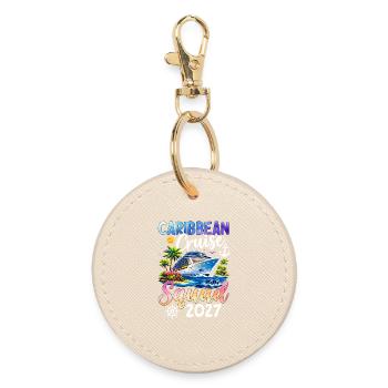 Caribbean Cruise Squad 2027 - Round Keyring - oyster - Front