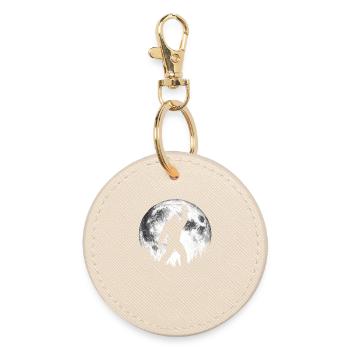 Bigfoot Rock On Sign Sasquatch Yeti Rock And Roll - Round Keyring - oyster - Front