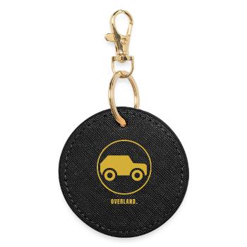 Minimalist Overland Gold Design – Gift for Offroad - Runder Schlüsselanhänger - Schwarz - Vorne