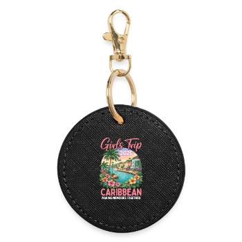 Girls Trip Caribbean 2026 - Round Keyring - black - Front