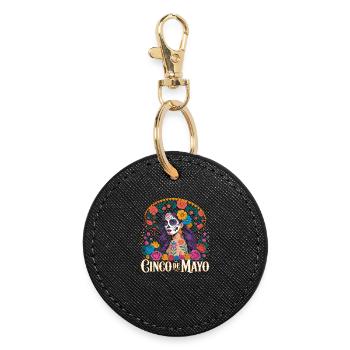 Cinco Mayo Sugar Skull Fiesta - Runder Schlüsselanhänger - Schwarz - Vorne