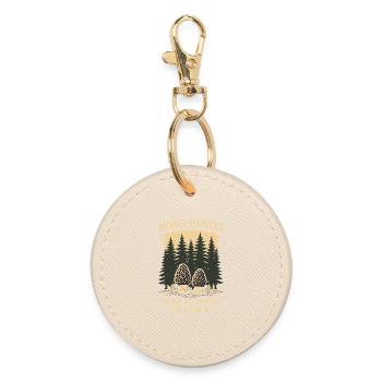 Morel mushroom hunters Wild morel mushrooms on - Round Keyring - oyster - Front