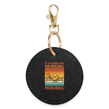 Pickleball Funny Player Its A Good Day For - Round Keyring - black - Front