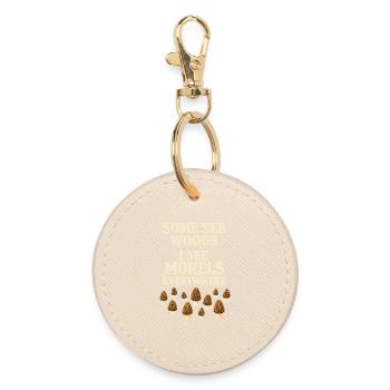 Morel mushroom hunters Wild morel mushrooms on - Round Keyring - oyster - Front