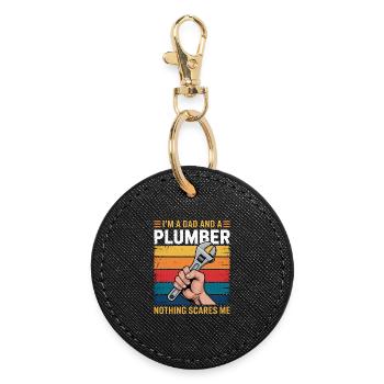 Father plumber: Don't be afraid - Round Keyring - black - Front