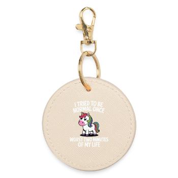 Étonnamment normal : cadeau de blague sur la licorne - Porte-clés rond - huître - Devant