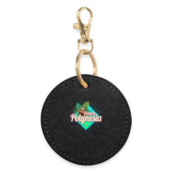 Französisch-Polynesien im Pazifik Insel Souvenir - Runder Schlüsselanhänger - Schwarz - Vorne