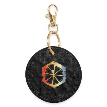 Classic pizza - Round Keyring - black - Front