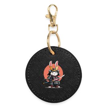 Guerrier Samouraï Lapin - Porte-clés rond - noir - Devant