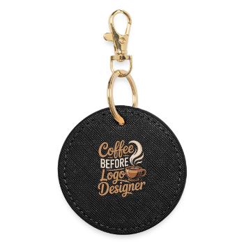 Logo Designer Coffee Graphic Artist Coffee Lover - Round Keyring - black - Front