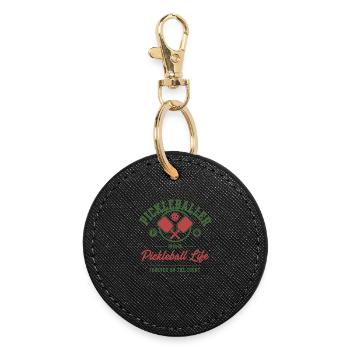 Pickleball-Spieler Love Pickleball Life Court - Runder Schlüsselanhänger - Schwarz - Vorne