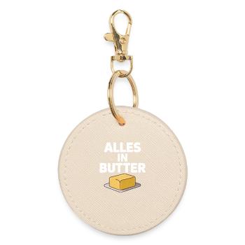  Alles In Butter Lustiger Deutscher Spruch Mit - Runder Schlüsselanhänger - Auster - Vorne