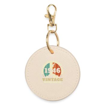 1946 Vintage Retro Geburtstagsgeschenk - Runder Schlüsselanhänger - Auster - Vorne