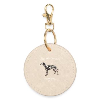 Dalmatian Love: Bold Canine Tee - Round Keyring - oyster - Front