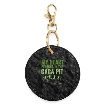 Mon cœur appartient à la fosse de Gaga - Porte-clés rond - noir - Devant