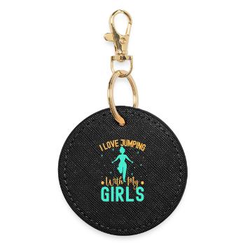 Fitness Fanatics Love Jumping With My Girls - Round Keyring - black - Front