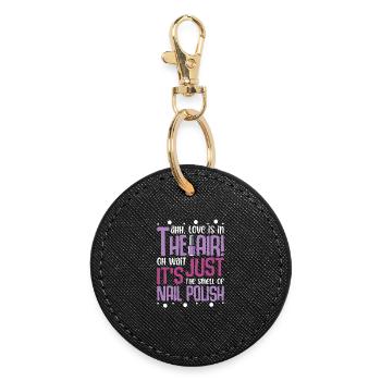 Nail Designer Nail Designer Cosmetics Nail Salon - Round Keyring - black - Front