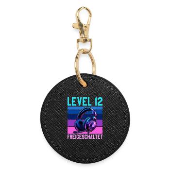 11. Geburtstag Junge Mädchen Gamer Level 11 - Runder Schlüsselanhänger - Schwarz - Vorne