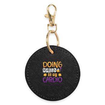 Nail Designer Nail Designer Cosmetics Nail Salon - Round Keyring - black - Front