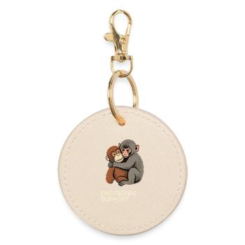 Soutien émotionnel Bébé Singe Punch - Porte-clés rond - huître - Devant