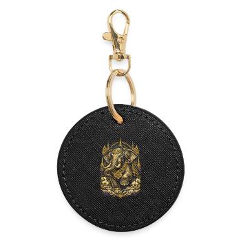 Éléphant de la Fierté Thaïlandaise - Porte-clés rond - noir - Devant
