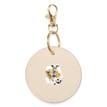 Greyhound Dog Football Team - Round Keyring - oyster - Front